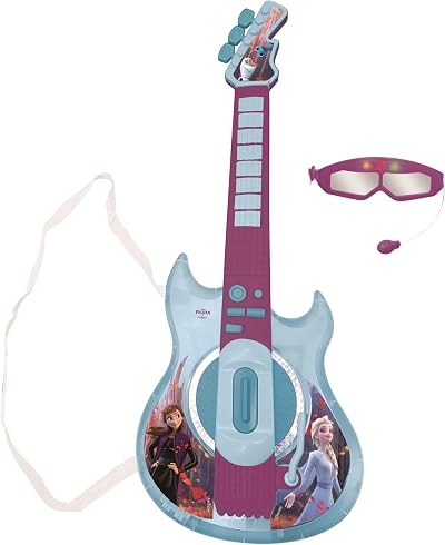 Lexibook Frozen Light-Up Electronic Guitar with Microphone Glasses Kids