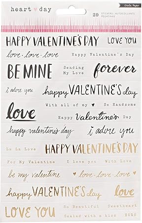 American Crafts 375914 Frases Caja Papel corazón día Frase Pegatinas: Amazon.es: Hogar