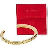 Hey Harper Gold Cuff Bracelet - Bangle Trendy Chunky Non Tarnish Gold Cute Stackable Waterproof Bracelet - Gift for Women - Simple Minimalist Unique Statement Jewelry