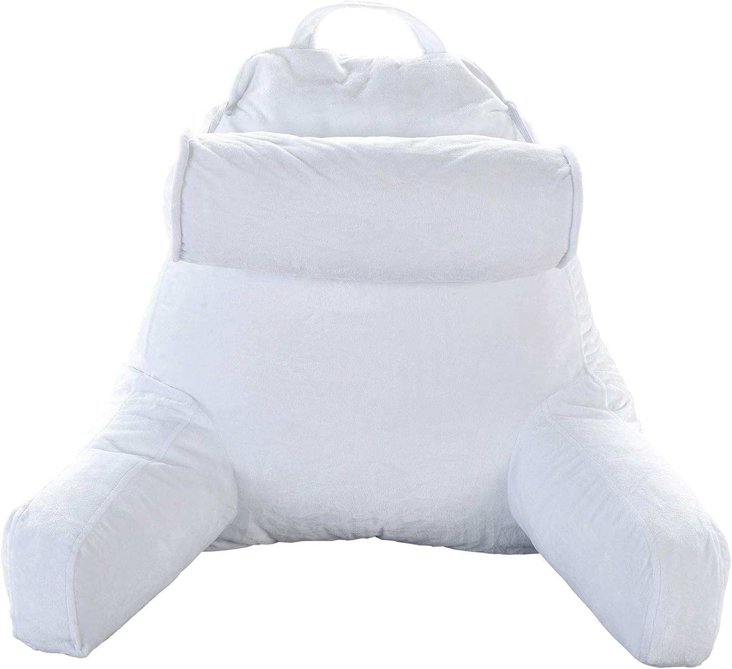 Cheer Collection Memory Foam Filled TV,Reading and Bed Rest Pillow with Detachable Cervical Bolster and Headrest Pillow, Washable Cover (Ivory): Home & Kitchen