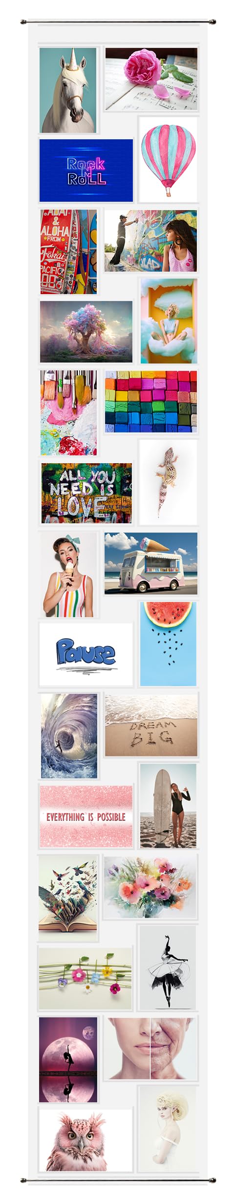 trendfinding Photo Curtain, 190 cm x 27 cm, Transparent, 28 Photo Pockets, Picture Frame for 15 x 10 cm Images