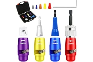 FEIOOD Wire Stripper for AWG,14-12-10-8 Gauge Wire Stripper Tool，Wire Twister Tool for Drill，Wire Stripper For Drill，Cable Quick Stripping & Wire Twisting Connector Setand 5pcs Wire Connectors Nuts