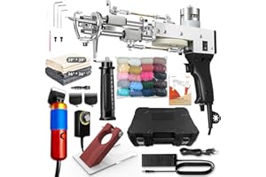 ARTUFTING Tufting Gun 2 in 1 Cut Pile Loop Pile Rug Gun Machine Starter Kit Rug Tufting Kit Electric Tufting Gun Carpet Weaving Flocking Machine, 100-240V Black