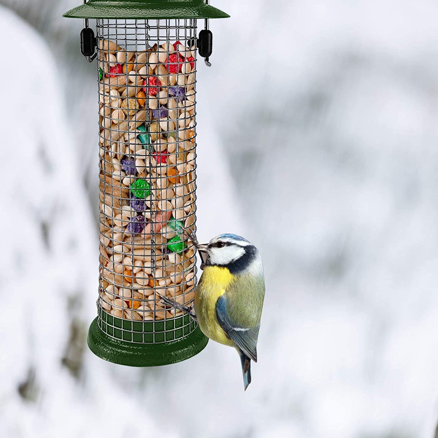 Urban Deco Metal Bird Feeders Hanging Station Fat Ball Bird Feeder Mesh Squirrel Feeder With Steel Hook Bird Seed Feeder - Image 5