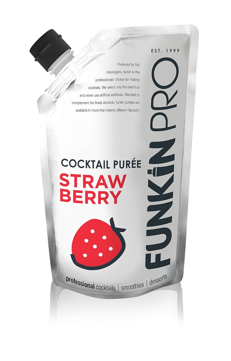 Funkin Strawberry Puree | Real Fruit, Two Ingredient, Natural Mixer for Cocktails, Drinks, Smoothies | Vegan, Non-GMO, Gluten-Free (2.2 lbs)