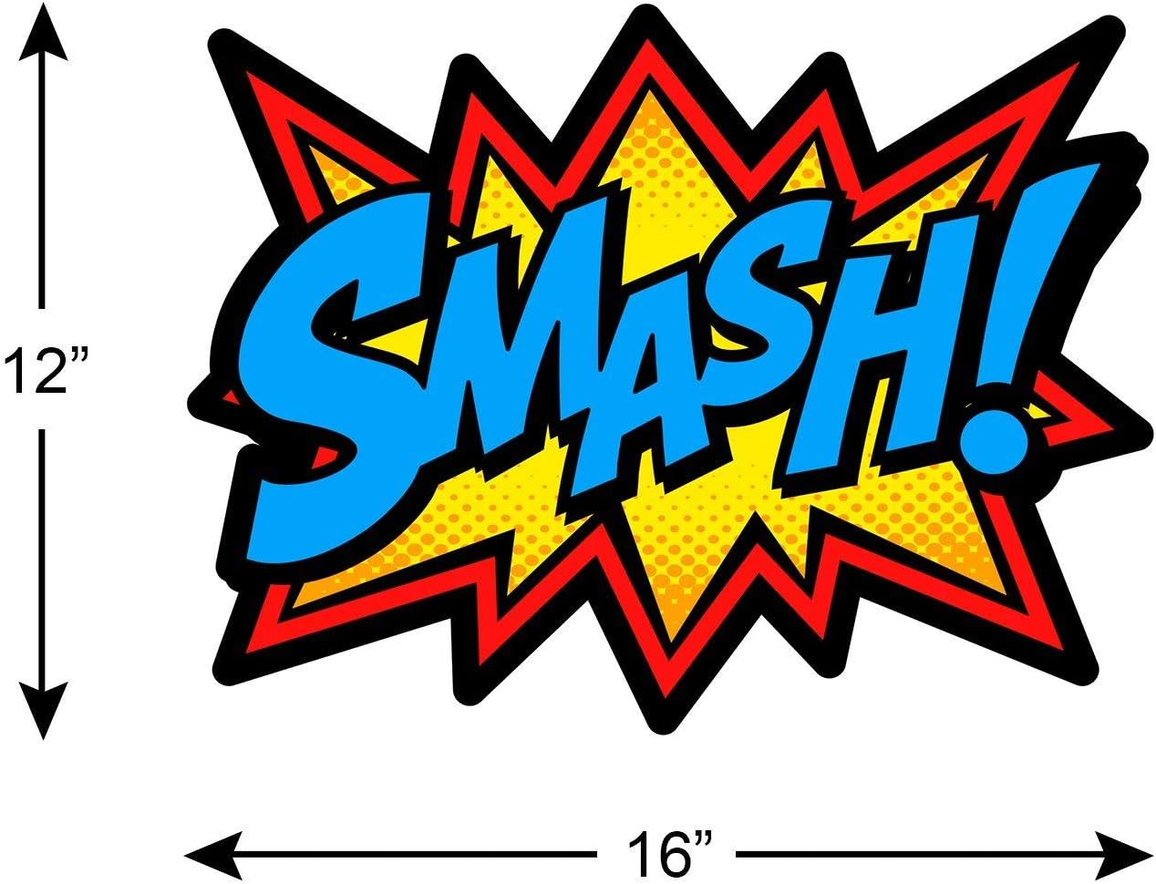 Bigtime Signs Large Superhero Word Cutouts - Birthday Party Supplies Wall Decoration Signs - 12 inches x 16 inches - 12 pcs Light Cardboard Super Hero Cut Words, Sayings, Sounds: Kitchen & Dining