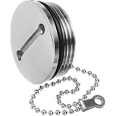 38mm/1.5" Boat Deck Fill Cap - Keyless 316 Stainless Steel Polished Marine Fuel/Water/Gas Cap Replacement for Boats, Yachts, RVs, Trucks (Silver)