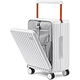 Joyway Hardshell Carry on Luggage with Front Pocket, Lightweight Hardside 20 Inch Suitcase with Spinner Wheels and TSA Lock (White, Carry on Luggage-20 Inch)