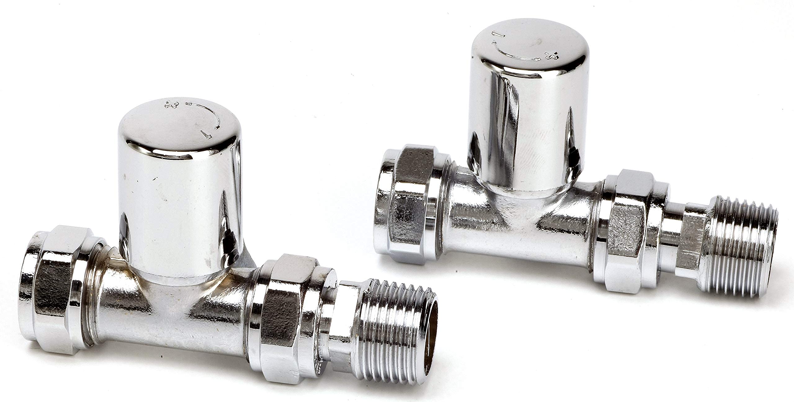 Manissa Milano Straight Chrome 10mm Towel Rail Valves 10mm Radiator Valves