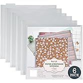 Samsill Scrapbook Paper Storage Organizer, 6 Count of Individual Top Loading Files with Customizable Tabs, Holds 12 x 12 Inch Scrapbook, Vinyl, Photos, Clear, PVC and Acid Free, 6 Pack