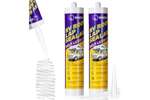 IONCAT RV Roof Lap Sealant, Self Leveling Lap Sealant White for RV Roofs, Camper, Trailer Roof, Windows, RV Sealer Caulking, Roofing, Maintenance, Repair Kit, Waterproof, 10.3 Oz, 2 Packs