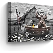 Amazon.com: Kateflower Farmhouse Bathroom Decor Wall Art Cute ...