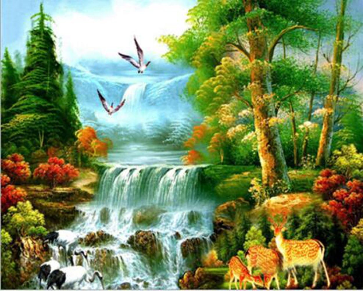 heyesupio 5D Diamond Painting Kits Full Drill Diamond Embroidery,12x16 Inches,river