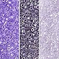 Miyuki Delica Seed Beads Bundle: Size 11/0, Purple Opaque Luster Palette Collection DB241, DB249, DB250 - 3 Tubes of 7.2 Grams ea