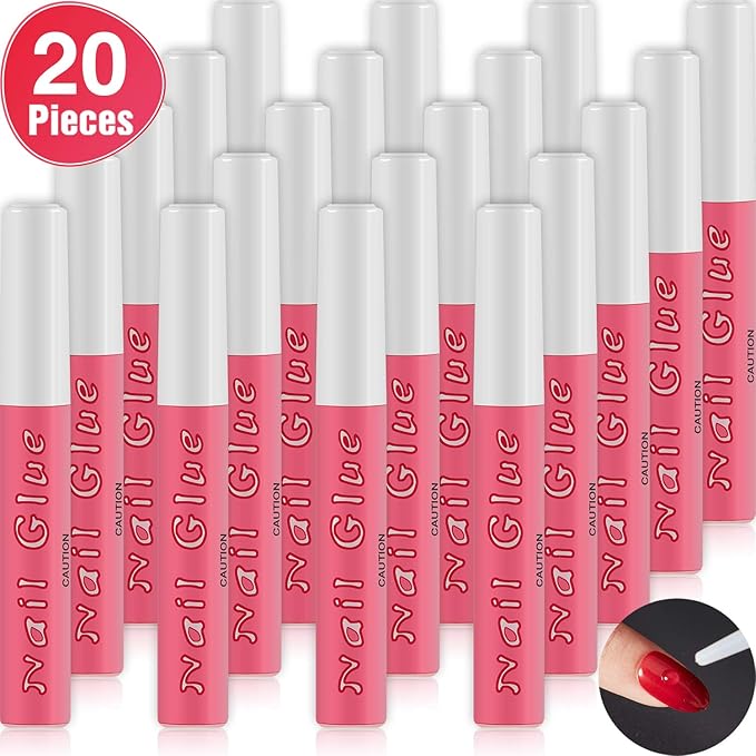 Amazon.com: 20 Pieces Nail Tip Glue Beauty False Adhesive Nail Glue Tip ...