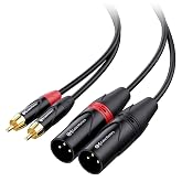 Cable Matters Dual RCA to XLR Cable, Dual RCA Male to Dual XLR Male, 10ft | Unbalanced Stereo Interconnect Cable, M-M, for Receivers, Amplifiers, Mixers, Powered Speakers, and Subwoofers