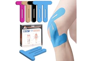 Kinesiology Tape for Knees Pre Cut, 12 PCS Upgrade KTQUICK Knee Tape For Knee Pain Relief Pre Cut, Original Cotton Knee Tape, Flexible & Durable Sports Tape for Support & Comfort During Workouts, Blue