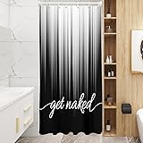 AAtter Black and White Shower Curtain Get Naked