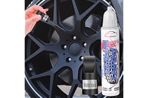 TOCUPOIN Matte Black Rim Touch Up Paint, Efficient 2-In-1 Car Wheel Touch Up Paint Pen, Quick And Easy Rim Curb Rash Repair Kit, Color Accurate Seamless Coverage Wheel Scratch, Universal Black Tire Protector