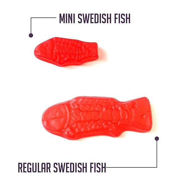 SWEDISH FISH ASSORTED MINI SOFT & CHEWY CANDY, HALLOWEEN CANDY, FAMILY SIZE, 1.8 LB BAG