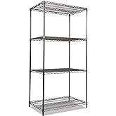 Alera Wire Shelving Starter Kit, Four-Shelf, 36w X 24d X 72h, Black Anthracite