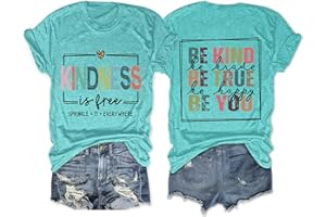 BEJUYOE Kindness is Free Shirt Women Be Kind Graphic Short Sleeve Tee Inspirational Saying Motivational Teacher Crewneck Tops