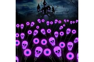 FENSAN Solar Lights Outdoor,Halloween Decorations Outdoor, Scary Eyeball Lights,4PACKS 32LED,IP65 Waterproof,Halloween Decor for Garden/Yard/Patio/Lawn/Pathway(Purple)