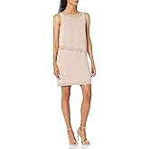 J Kara Women's Short Cocktail Blouson Straight Fit Dress