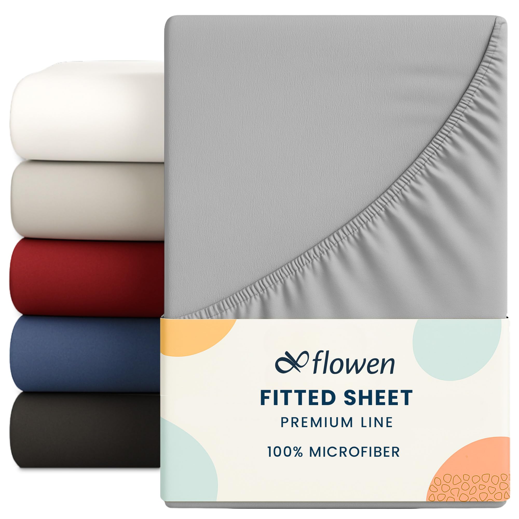 Double Fitted Sheet for Size 140x190 cm in Light Gray Microfiber Bottom Fitted Sheet Deep Pocket 12 inch (up to 30cm) in Soft Brushed Microfiber Fabric Easy Care Shrinkage and Fade Resistant
