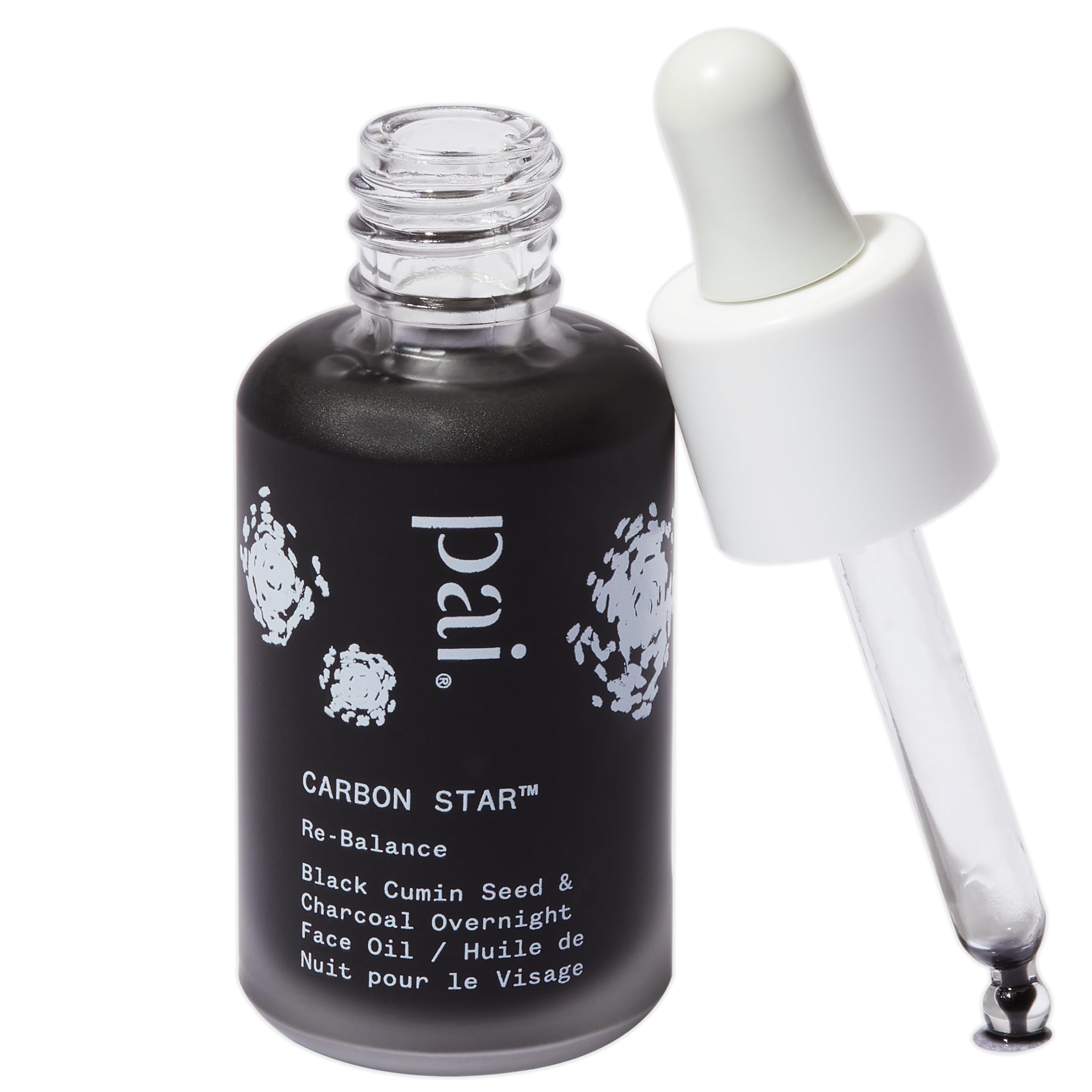 Pai Skincare | CARBON STAR Overnight Clarifying Face Oil for Acne and Blemish Prone Skin with Activated Charcoal. Organic, Vegan, Cruelty Free. 30ml