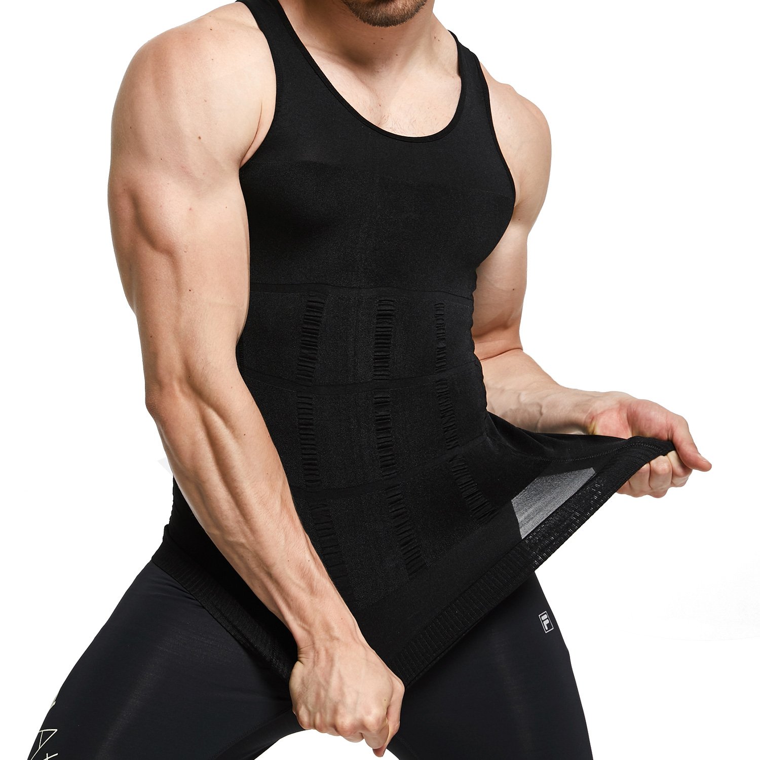 GKVK Mens Slimming Body Shaper Vest Shirt Abs Abdomen Slim BSA Soar