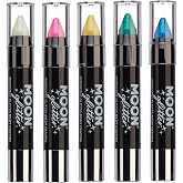 Iridescent Glitter Paint Stick/Body Crayon makeup for the Face &amp; Body by Moon Glitter - 0.12oz - Set of 5