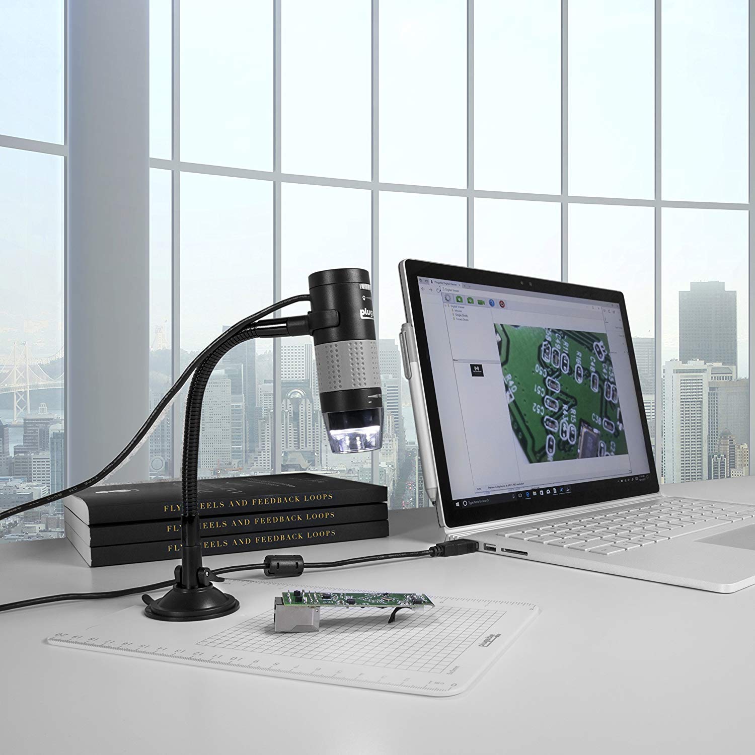 Plugable USB 2.0 Digital Microscope with Flexible Arm