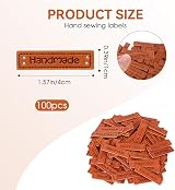 Mozeat Lens 100 Pcs PU Leather Handmade Labels Tags 4x1cm view 2