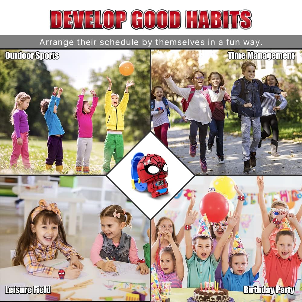 Superhero Kids Watch, Kids Digital Watch for Boys Girls, Easy Read Cute Cartoon Wrist Watches Toy, Gift for Holiday, Birthday, Christmas