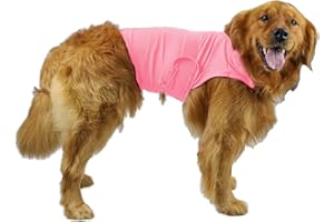 KittyStar Breathable Dog Shirt for Thunderstorm, Dog Anxiety Vest Jacket Warp,Puppy Calming Coat Anxiety Relief (L,Pink)