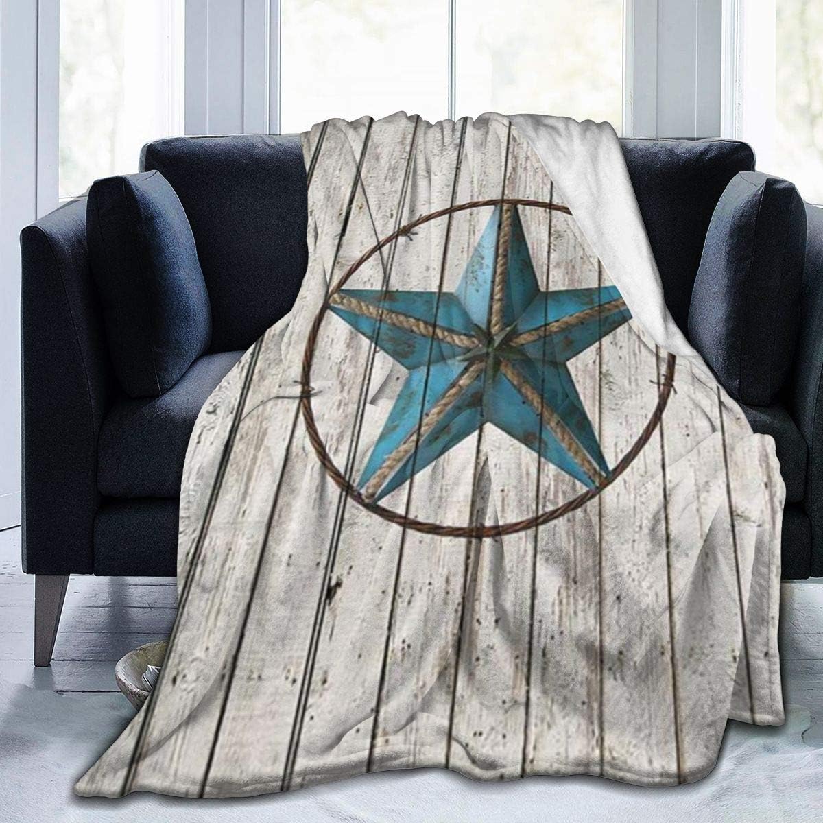 Haveia UltraSoft Micro Fleece Blanket,Rustic Wooden Texas