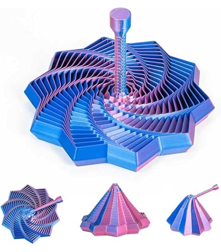 Bola De Engranajes Impresa En 3D – Juguete Fidget De 6.5 Cm, Azul Y Rojo, Ideal Para Aliviar El Estrés En Adultos Y Niños