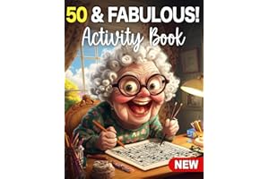 50 & Fabulous- 50th Birthday Gifts for Women Funny: Fun 50th Birthday Activity Book for Women with Sudoku, Coloring Pages, Ma