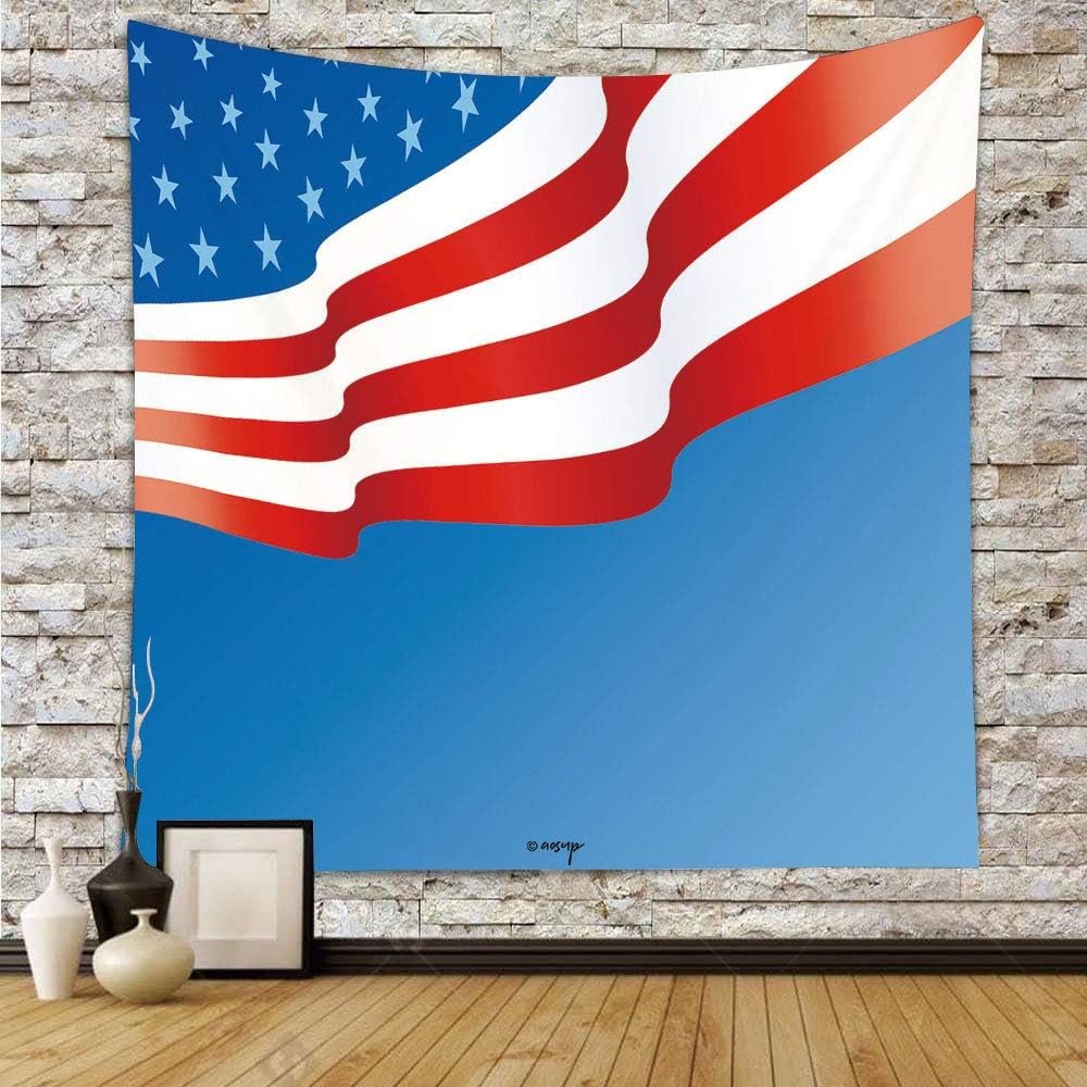 Amazon.com: C COABALLA Wall Hanging Bedding Tapestry, Horizontal Design - How To Hang A Flag Horizontally On A Wall