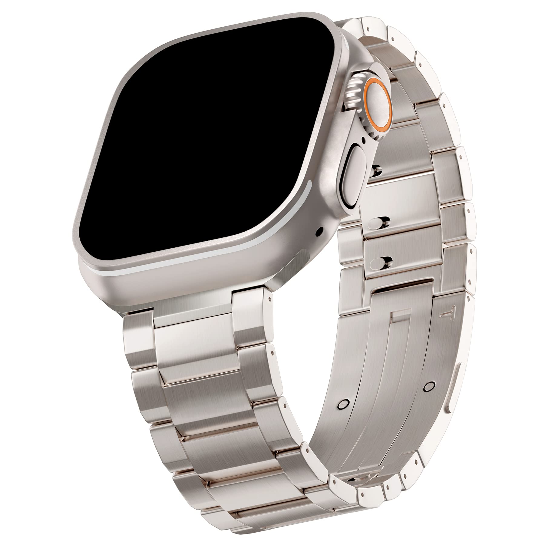 Photo 1 of LDFAS Compatible for Apple Watch Ultra 3/2 Band 49mm,Series 10 46mm Titanium Metal Strap Curved Compatible for Apple Watch 9/8 45mm Bands, Silver Gray