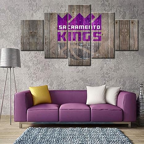 Amazon Com Tumovo Sacramento Kings Wall Decor Canvas Art Framed Prints Pictures Sports Nba Basketball Poster 5 Pieces Decorations Home Living Room Bedroom Game Room Paintings Ready To Hang 60 Wx32 H Posters
