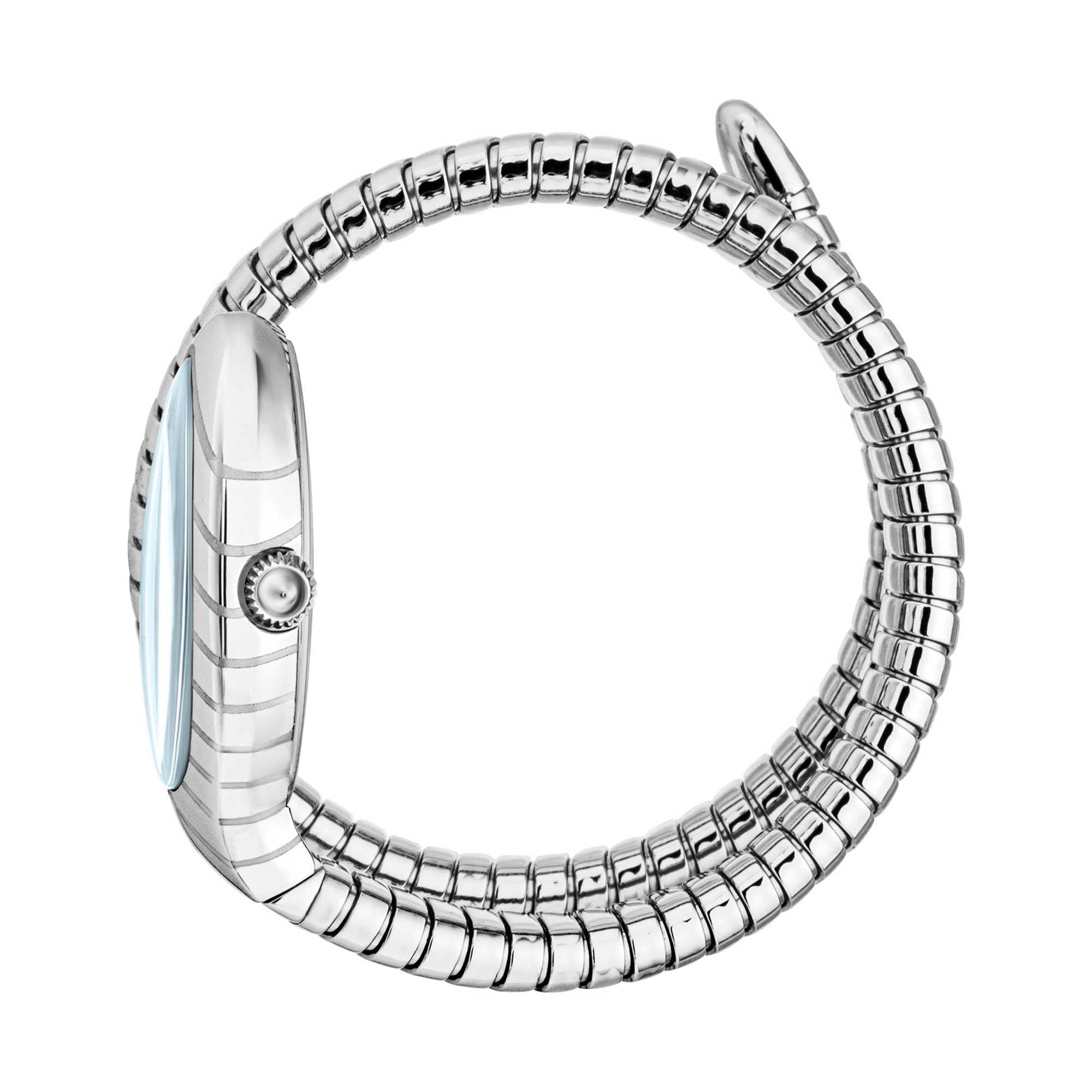Signature Snake Classic Short Elegant Ladies Quartz Fashion Bracelet Flexible Single Round Stainless Steel Case Watch