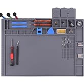 Premium Heat Resistant 932&deg;F Magnetic Soldering Mat, 17.3'' x 11.8'' Electronics Repair Work Mat for Soldering, Electronics Computer Cellphone Repair, BGA Soldering Gun Iron Workbench Protection
