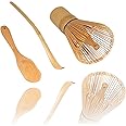 BambooMN Japanese Tea Set, Matcha Whisk (Chasen), Traditional Scoop (Chashaku), Deep Scoop, The Perfect Set to Prepare a Traditional Cup of Matcha - 1 Set
