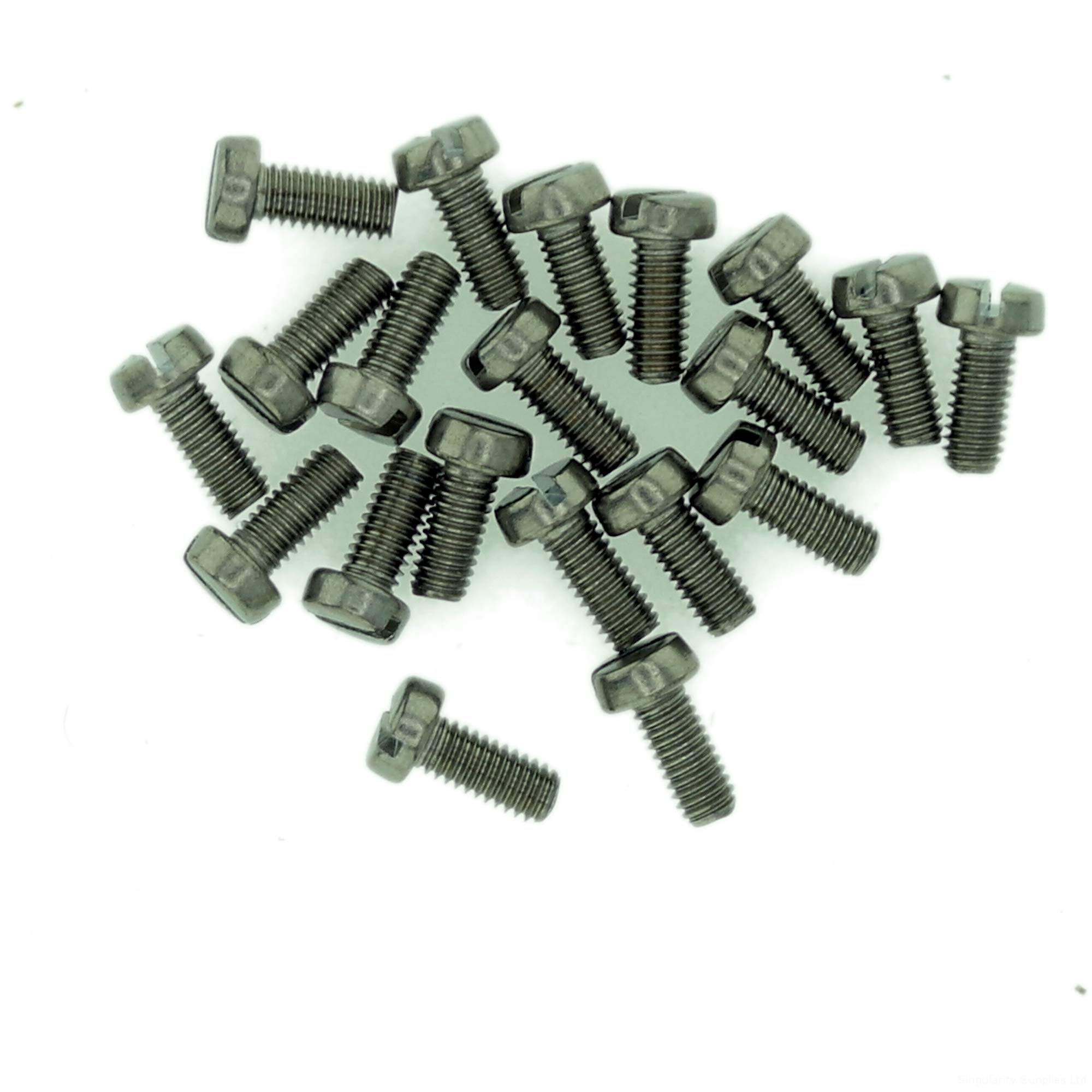 M2.3 (2.3mm x 20mm) Slot Cheese Machine Screw (Bolt) - Stainless Steel (A2) (Pack of 20)