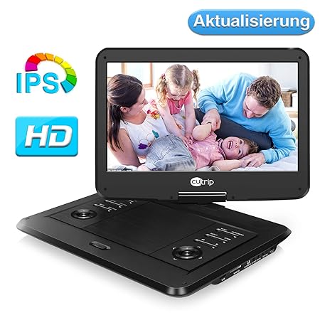 14 Zoll 178° IPS Tragbarer DVD Player Portable Fernseher Kinder Monitor Drehbarer Bildschirm 1920x1080 Full HD Video Filme 14