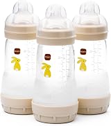 MAM Easy Start Self Sterilising Anti-Colic Bottle 3 Pack 260ml Linen