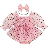 Amnnchya Baby Girl Romper Dress Sequins Puff Sleeve Organza Dresses Newborn Baby Girls Summer Clothes with Headband