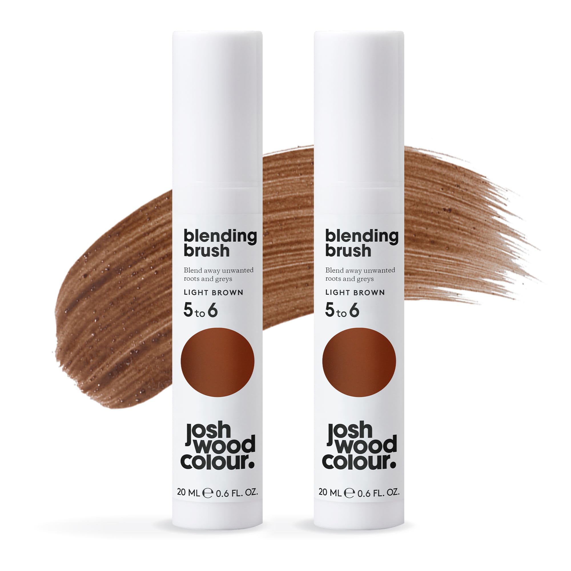 Josh Wood Colour Light Brown Blending Brush Duo Bundle Grey Root Touch Up to Cover Regrowth in between Colouring, Instant Coverage, Temporary, WASHES OUT, Vegan, 2 Tubes